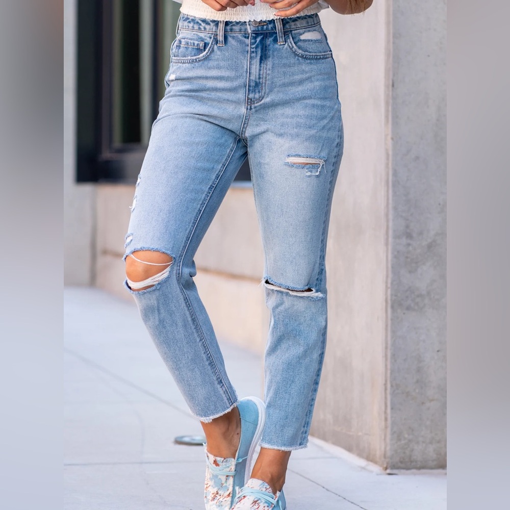 Vervet Let You Down Super High Rise Beverly Slim Straight Jeans Size 28